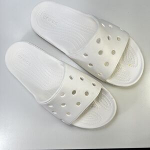 Crocs Sandals Size W8 M6 Slip On Shoes White Slides